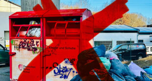 Hinweis zu den DRK-Altkleidercontainer im Ort